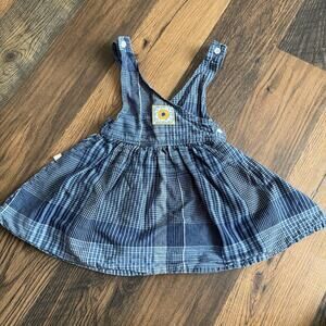 VTG Little Levi’s Girls Dress Size 6 USA Sunflower Patch Denim Jumper 90s Y2K